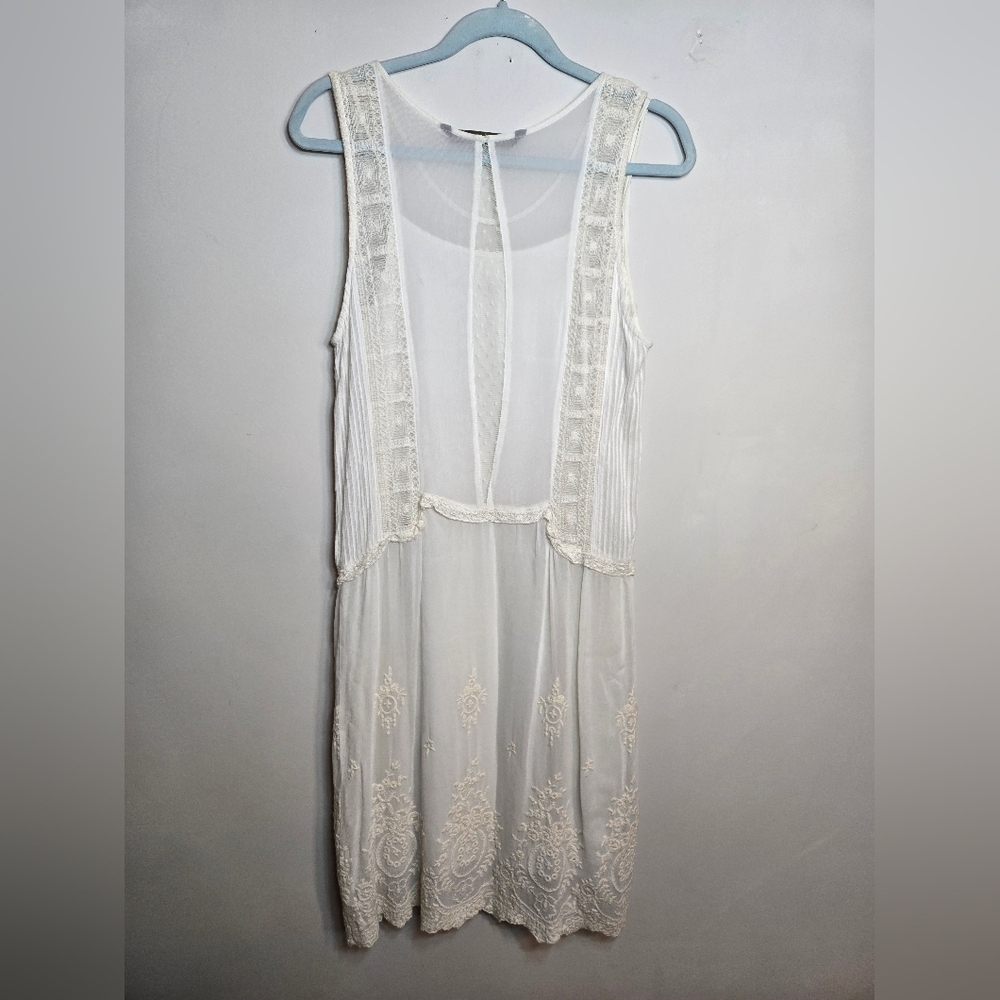 Elegant Whitish Cream Embroidered Dress - Picture 3 of 11